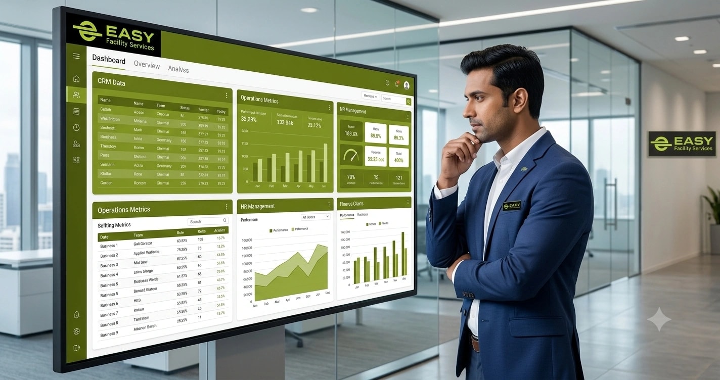 Facility management ERP technology and digital systems at Easy Facility Services Chennai